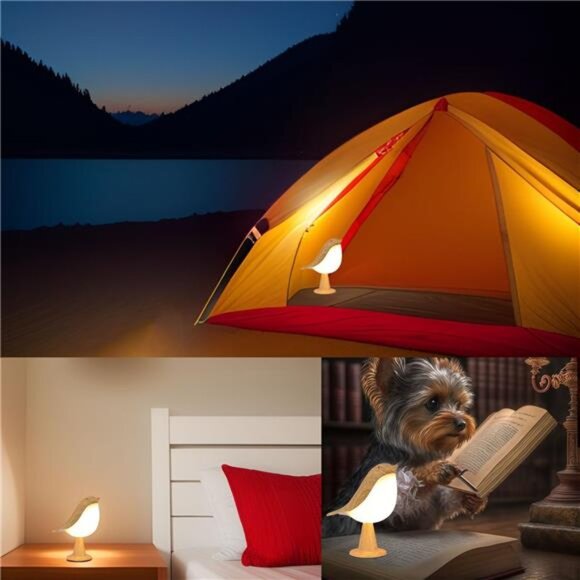 Small LED Bedside Lamp Touch Sensor Cordless Dimmable Nightstand Lamp Portable - Picture 6 of 7